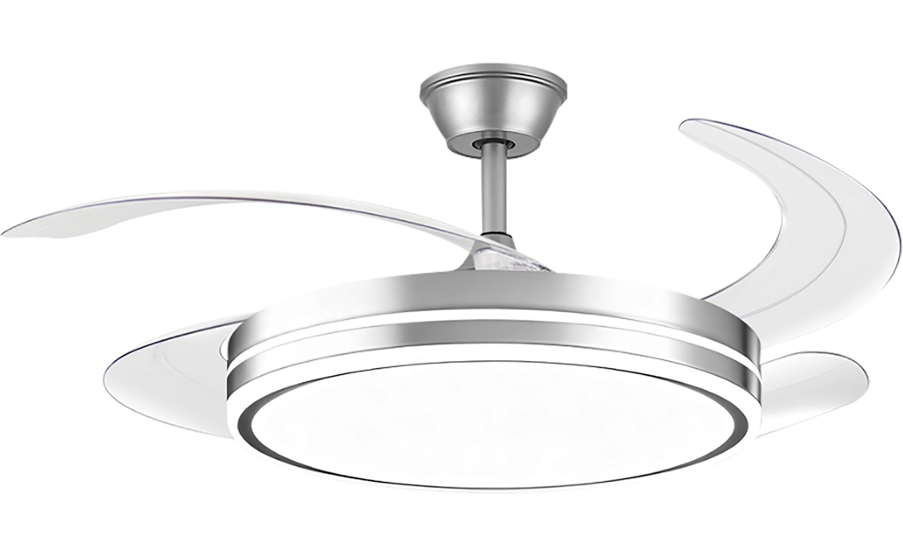 Ventilador de techo CEILY BRISE SL retractil con luz plateado